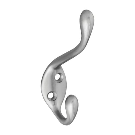 National Hardware National Hardware 4.59 in. L Satin Nickel Silver Zinc Heavy Duty Garment Hook 35 lb. cap. 1 pk N331-082
